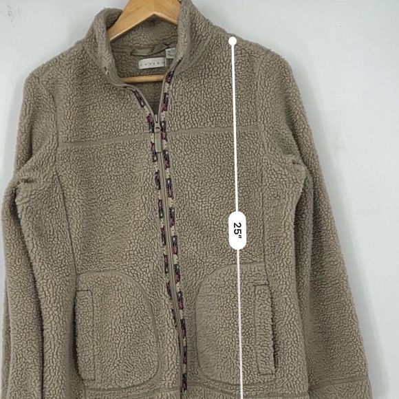Tweeds Full Zip Sherpa Fleece Jacket | Size Large | Cozy Taupe - Picture 9 of 10